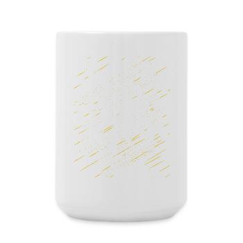 Abstrakte Strahlen / Linie / gold / Muster - Große Tasse 440 ml - Weiß - Vorne
