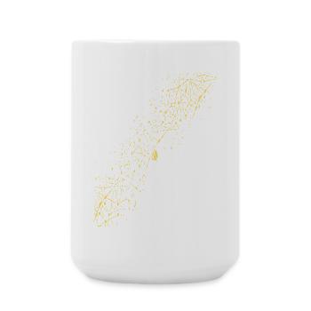 Abstract grid / line / pattern / nature / gold - Large Mug 440 ml - white - Front