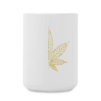 Vegetarian / cannabis / cannabis leaf / hemp - Large Mug 440 ml - white - Front