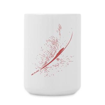 Abstract Feather / Line / Pink / Pattern / Nature - Large Mug 440 ml - white - Front