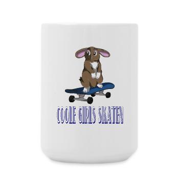 Coole Girls skaten / Skateboard / Sprüche / Trend - Große Tasse 440 ml - Weiß - Vorne