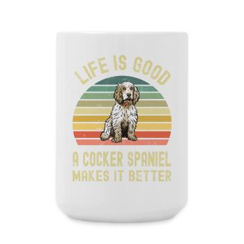Chien Cocker Spaniel - Grande tasse 440 ml - blanc - Devant