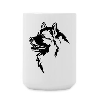 Wolfsspitz Head - Large Mug 440 ml - white - Front