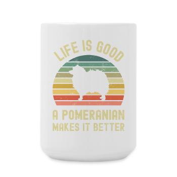 Dog Pomeranian - Large Mug 440 ml - white - Front