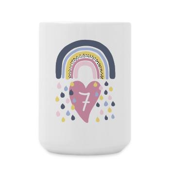 Rainbow 7th Birthday Child - Large Mug 440 ml - white - Front