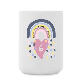 Rainbow 6th Birthday Kids - Large Mug 440 ml - white - Front