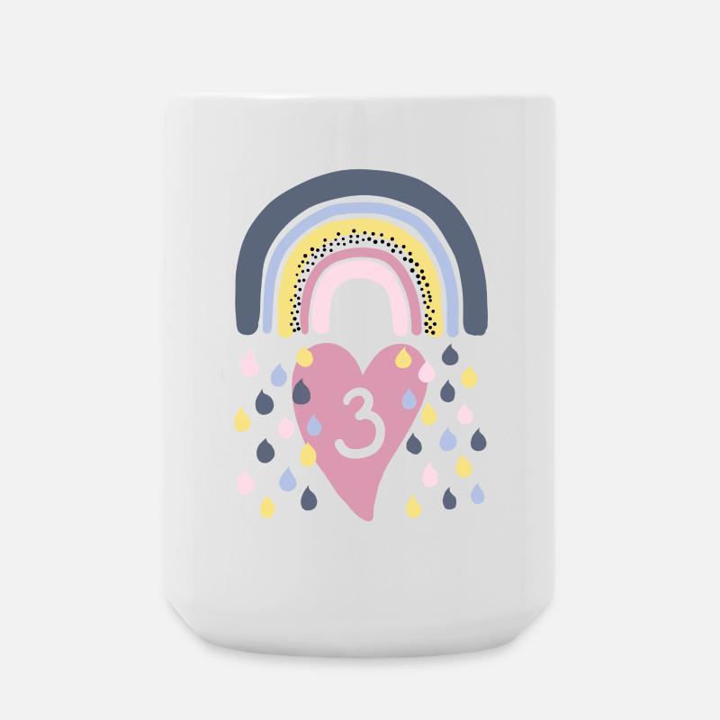 Rainbow 3rd Birthday Children - Large Mug 440 ml - white