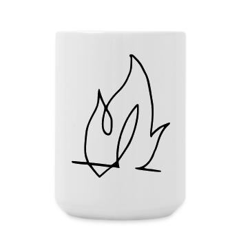 Flamme, Feuer !!! - Große Tasse 440 ml - Weiß - Vorne