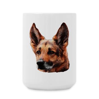 tolle haustieroutfits, Deutscher Schäferhund - Große Tasse 440 ml - Weiß - Vorne