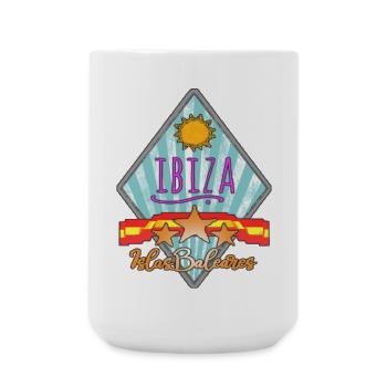 Ibiza Inselurlaub Retro Design - Große Tasse 440 ml - Weiß - Vorne
