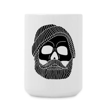 Skull of a black fisherman - Large Mug 440 ml - white - Front