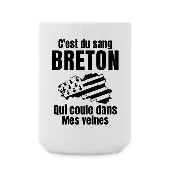 Bretagne, fierté Bretonne, j'aime la Bretagne - Grande tasse 440 ml - blanc - Devant