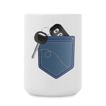 Car key with remote control in your pocket - Large Mug 440 ml - white - Front
