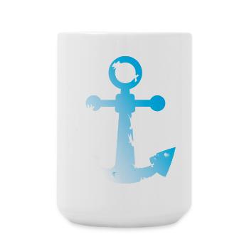 used look anchor symbol seafaring water sea graphic - Large Mug 440 ml - white - Front