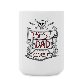 Best Dad Ever Skull Father Pirate Cool Motif - Large Mug 440 ml - white - Front