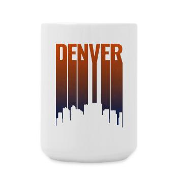 Denver Skyline Farbverlauf - Große Tasse 440 ml - Weiß - Vorne