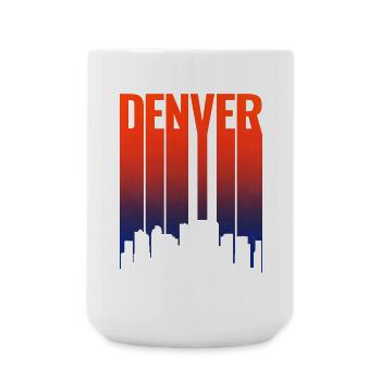 Denver Skyline Sunset Gradient - Large Mug 440 ml - white - Front