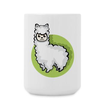 Alpaca icon animal cute sheep cartoon comic icon - Large Mug 440 ml - white - Front