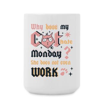 Cats Monday - Large Mug 440 ml - white - Front