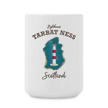 Scotland ,Lighthouse, Tarbat Ness, North Sea - Large Mug 440 ml - white - Front