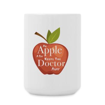 An apple a day keeps the Doctor away - Large Mug 440 ml - white - Front