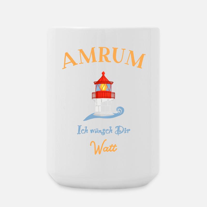 Amrum, Leuchtturm Norddorf, Ich wünsch Dir Watt - Große Tasse 440 ml - Weiß