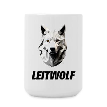 weißer Kopf vom Leitwolf - Große Tasse 440 ml - Weiß - Vorne