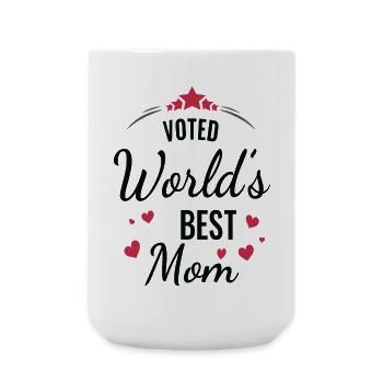 Voted Best Mom Heart Design - Large Mug 440 ml - white - Front