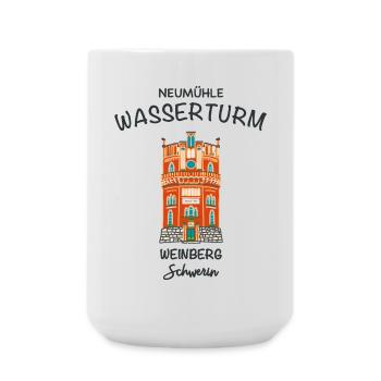 Schwerin, Wasserturm auf dem Weinberg - Große Tasse 440 ml - Weiß - Vorne