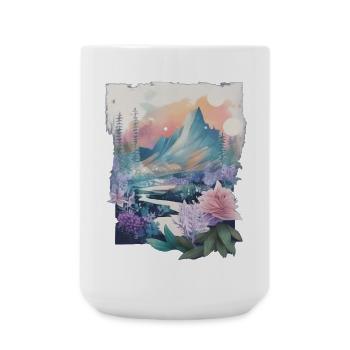 Flower landscape - Large Mug 440 ml - white - Front