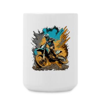 Motocross Action Schlamm Spritzer - Große Tasse 440 ml - Weiß - Vorne