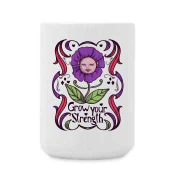 Empowerment Blumendesign - Große Tasse 440 ml - Weiß - Vorne