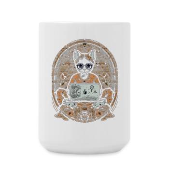 Circuit Chat Dans Le Cercle Antique - Grande tasse 440 ml - blanc - Devant