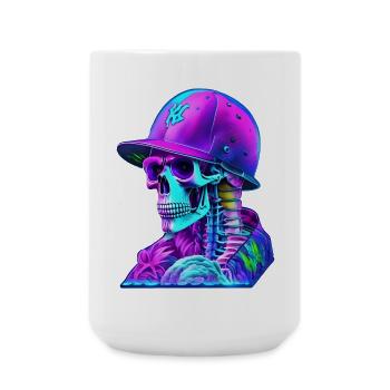 Skeleton with cap - Large Mug 440 ml - white - Front