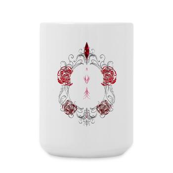Skull with Red Roses Gothic Ästhetik - Große Tasse 440 ml - Weiß - Vorne