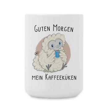 Lioba Seidenhuhn, Kaffeezeit - Große Tasse 440 ml - Weiß - Vorne