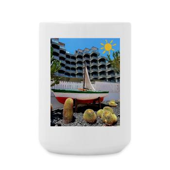 EC Holidays I Travel I Gran Canaria I Boat I Spain - Large Mug 440 ml - white - Front