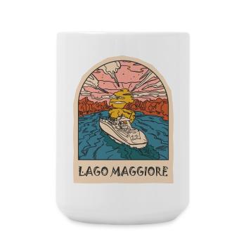 Lago Maggiore Urlaub Piemont Tessin Italien - Große Tasse 440 ml - Weiß - Vorne