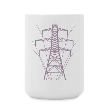 Silhouette de poteau électrique blanc - Grande tasse 440 ml - blanc - Devant