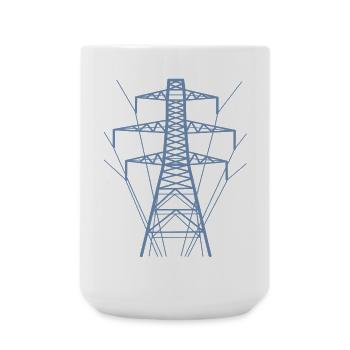 Silhouette de poteau électrique blanc - Grande tasse 440 ml - blanc - Devant