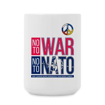 NON À LA GUERRE NON À L’OTAN V3 | MAUVAIS LEADERSHIP - Grande tasse 440 ml - blanc - Devant