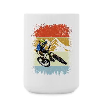 Retro Mountain Rider Streifen - Große Tasse 440 ml - Weiß - Vorne