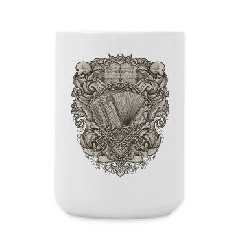 Styrian Harmonica Vintage Illu | ZiachON! - Large Mug 440 ml - white - Front