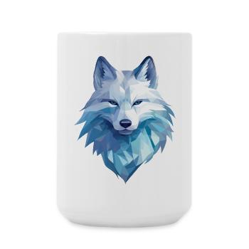 Arctic fox in polygon style - Large Mug 440 ml - white - Front