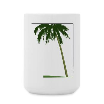 Palm tree in frame | palm tree in frame - Large Mug 440 ml - white - Front