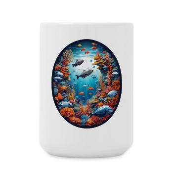Marine Animals-Fish - Large Mug 440 ml - white - Front