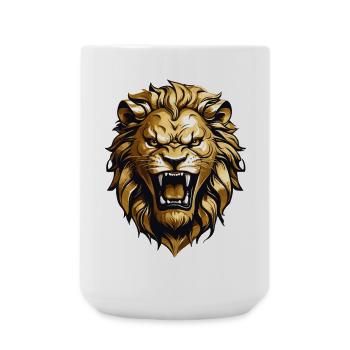 King Löwe - Große Tasse 440 ml - Weiß - Vorne