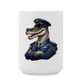 Krokodil Polizist - Große Tasse 440 ml - Weiß - Vorne
