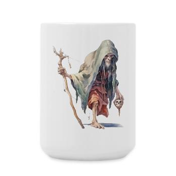 Creepy Forest Mage – Dark Fantasy Wizard - Large Mug 440 ml - white - Front