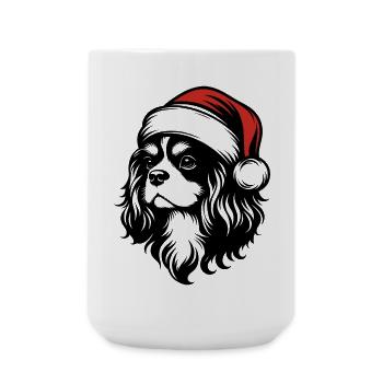 Cavalier King Christmas - Elegantes Geschenk - Große Tasse 440 ml - Weiß - Vorne